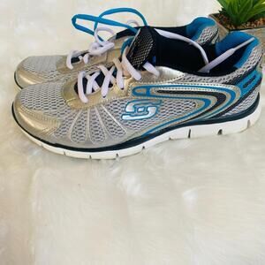 Skechers Silver and Blue Athletic Sneakers Size 9